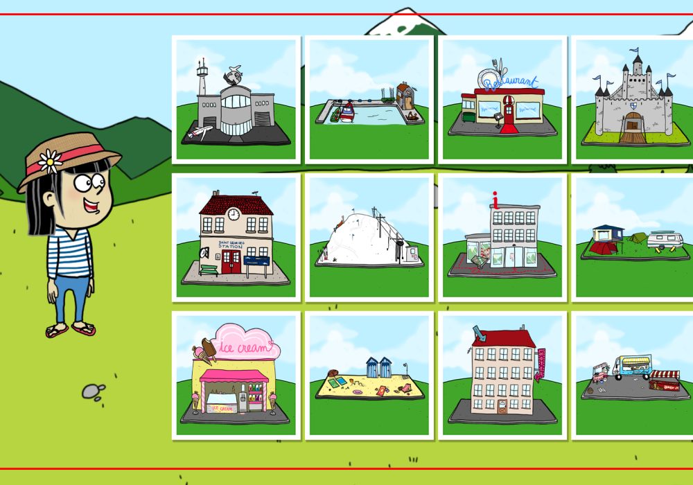 Speakyplanet - jeu - illustration > Déplacements lieux - paysage3-exposition